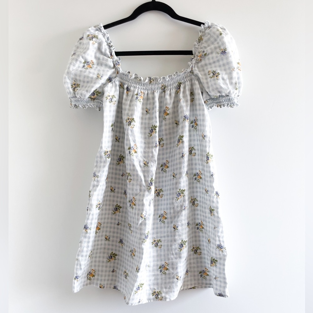 Reformation Blue and Yellow Floral Mini Dress - Picture 2 of 15